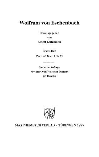 Wolfram von Eschenbach: Heft 1 Parzival Buch I bis VI