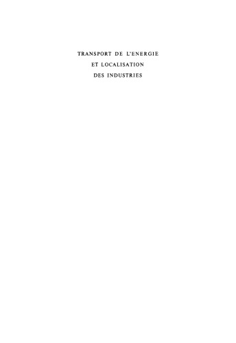 Transport de l'énergie et localisation des industries