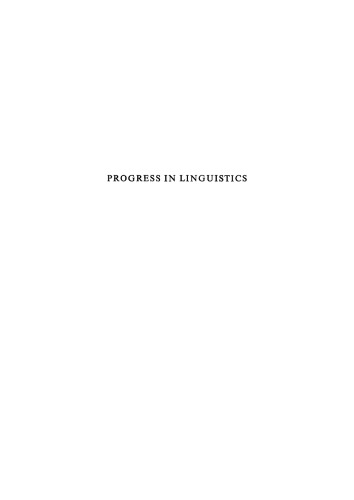 Progress in Linguistics: A Collection of Papers