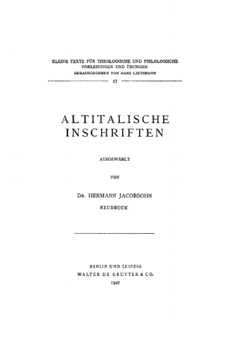 Altitalische Inschriften