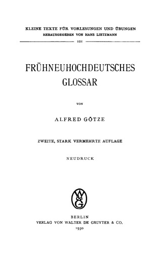 Frühneuhochdeutsches Glossar