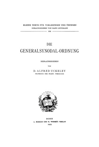 Die Generalsynodal-Ordnung