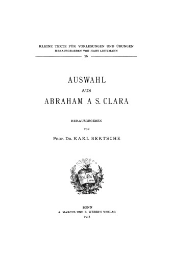 Auswahl aus Abraham a S. Clara