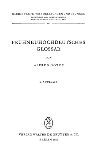 Frühneuhochdeutsches Glossar