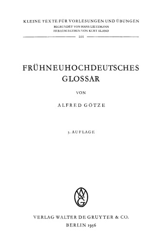 Frühneuhochdeutsches Glossar
