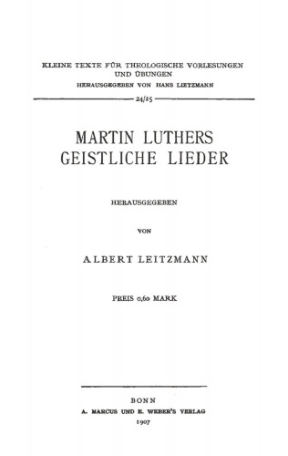 Martin Luthers geistliche Lieder