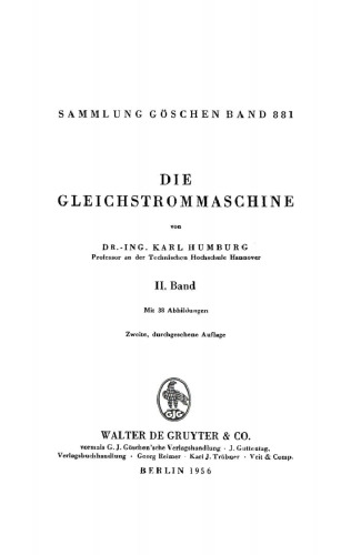 Gleichstrommaschine: Band 2