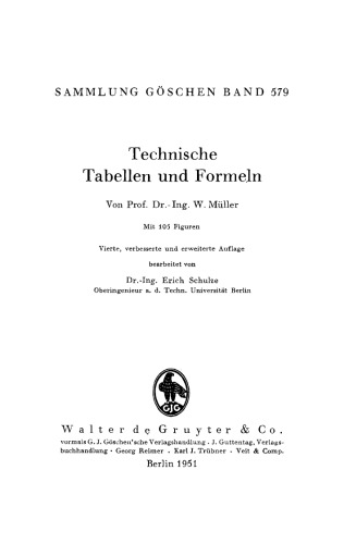 Technische Tabellen und Formeln