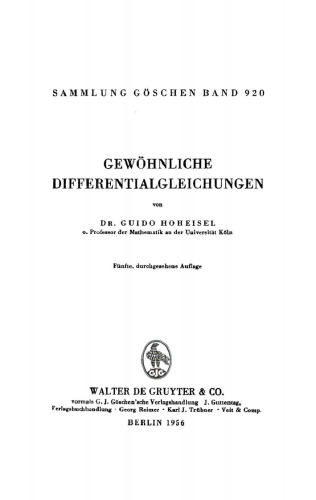 Gewöhnliche Differentialgleichungen