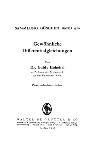 Gewöhnliche Differentialgleichungen