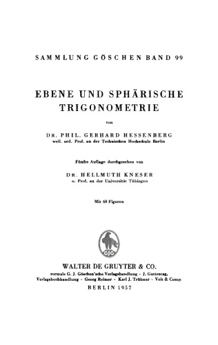 Ebene und sphärische Trigonometrie