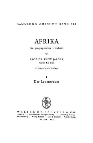 Afrika: Teil 1 Der Lebensraum