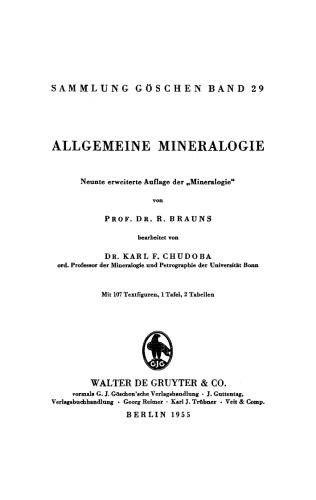 Allgemeine Mineralogie