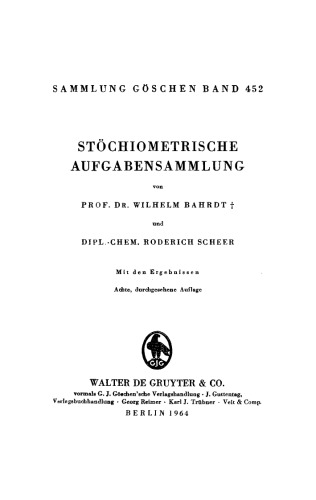 Stöchiometrische Aufgabensammlung: Mit den Ergebnissen
