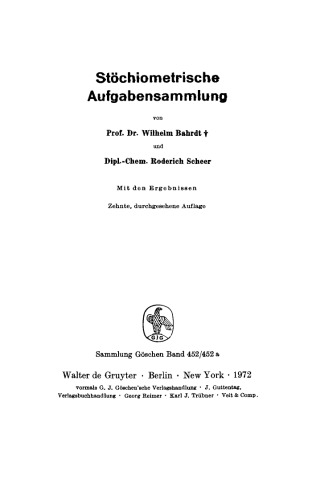 Stöchiometrische Aufgabensammlung: Mit den Ergebnissen