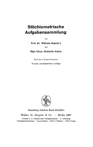 Stöchiometrische Aufgabensammlung: Mit den Ergebnissen