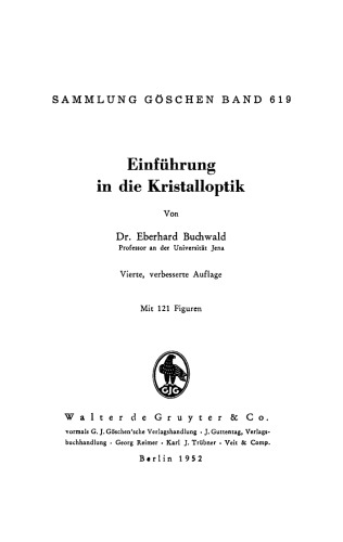 Einführung in die Kristalloptik