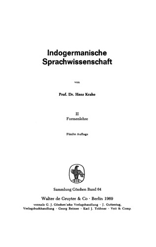 Indogermanische Sprachwissenschaft: Band 2 Formenlehre