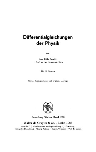 Differentialgleichungen der Physik
