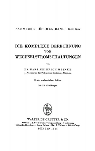 Die komplexe Berechnung von Wechselstromschaltungen