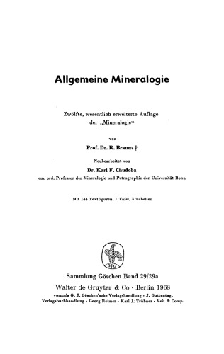 Allgemeine Mineralogie