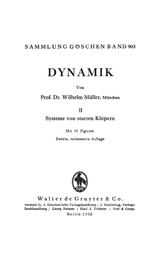 Dynamik: Band 2 Systeme von starren Körpern