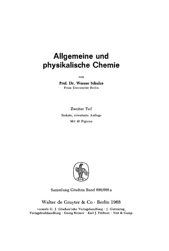 Allgemeine und physikalische Chemie: Teil 2