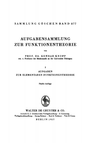 Aufgabensammlung zur Funktionentheorie: Band 1 Aufgaben zur elementaren Funktionentheorie
