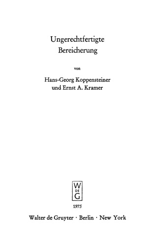 Ungerechtfertigte Bereicherung