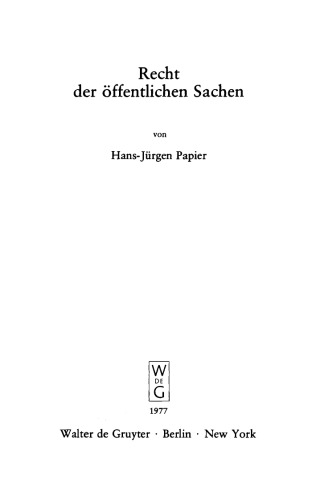 Recht der öffentlichen Sachen