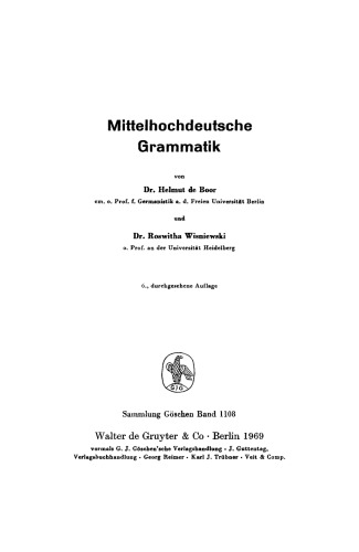 Mittelhochdeutsche Grammatik