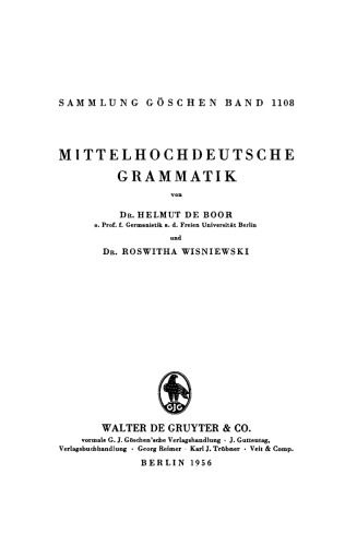 Mittelhochdeutsche Grammatik