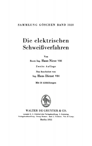 Die elektrischen Schweißverfahren