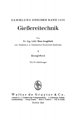 Gießereitechnik, 1: Eisengießerei