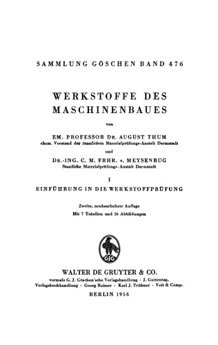 Werkstoffe des Maschinenbaues: Teil 1 Einführung in die Werkstoffprüfung