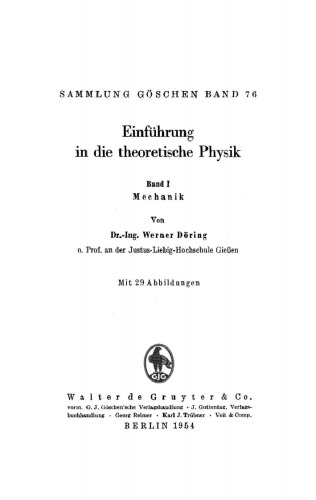 Einführung in die theoretische Physik: Band 1 Mechanik