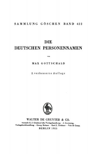 Die Deutschen Personennamen