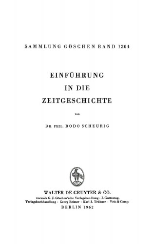 Einführung in die Zeitgeschichte