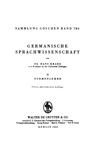 Germanische Sprachwissenschaft: Band 2 Formenlehre