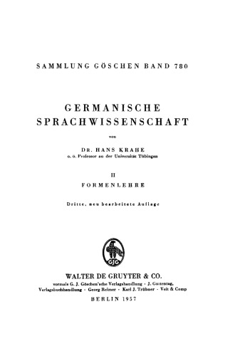 Germanische Sprachwissenschaft: Band 2 Formenlehre