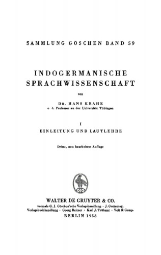 Indogermanische Sprachwissenschaft: Band 1 Einleitung und Lautlehre