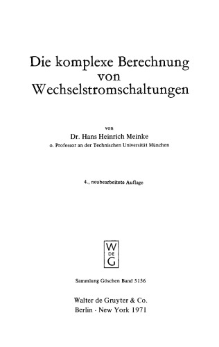 Die komplexe Berechnung von Wechselstromschaltungen