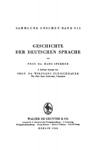 Geschichte der deutschen Sprache