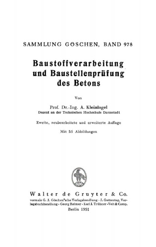 Baustoffverarbeitung und Baustellenprüfung des Betons
