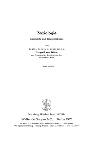 Soziologie: Geschichte und Hauptprobleme