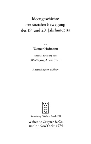 Ideengeschichte der sozialen Bewegung des 19. und 20. Jahrhunderts