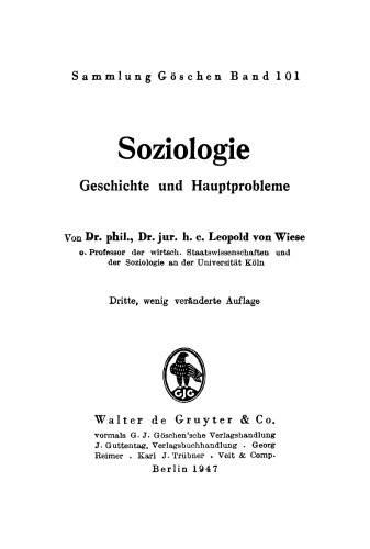 Soziologie: Geschichte und Hauptprobleme