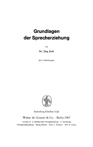 Grundlagen der Sprecherziehung