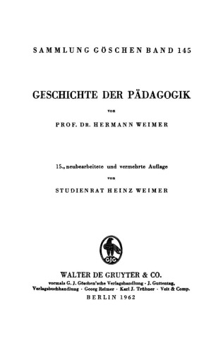 Geschichte der Pädagogik