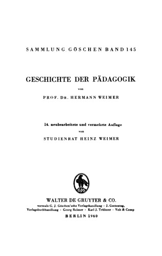 Geschichte der Pädagogik